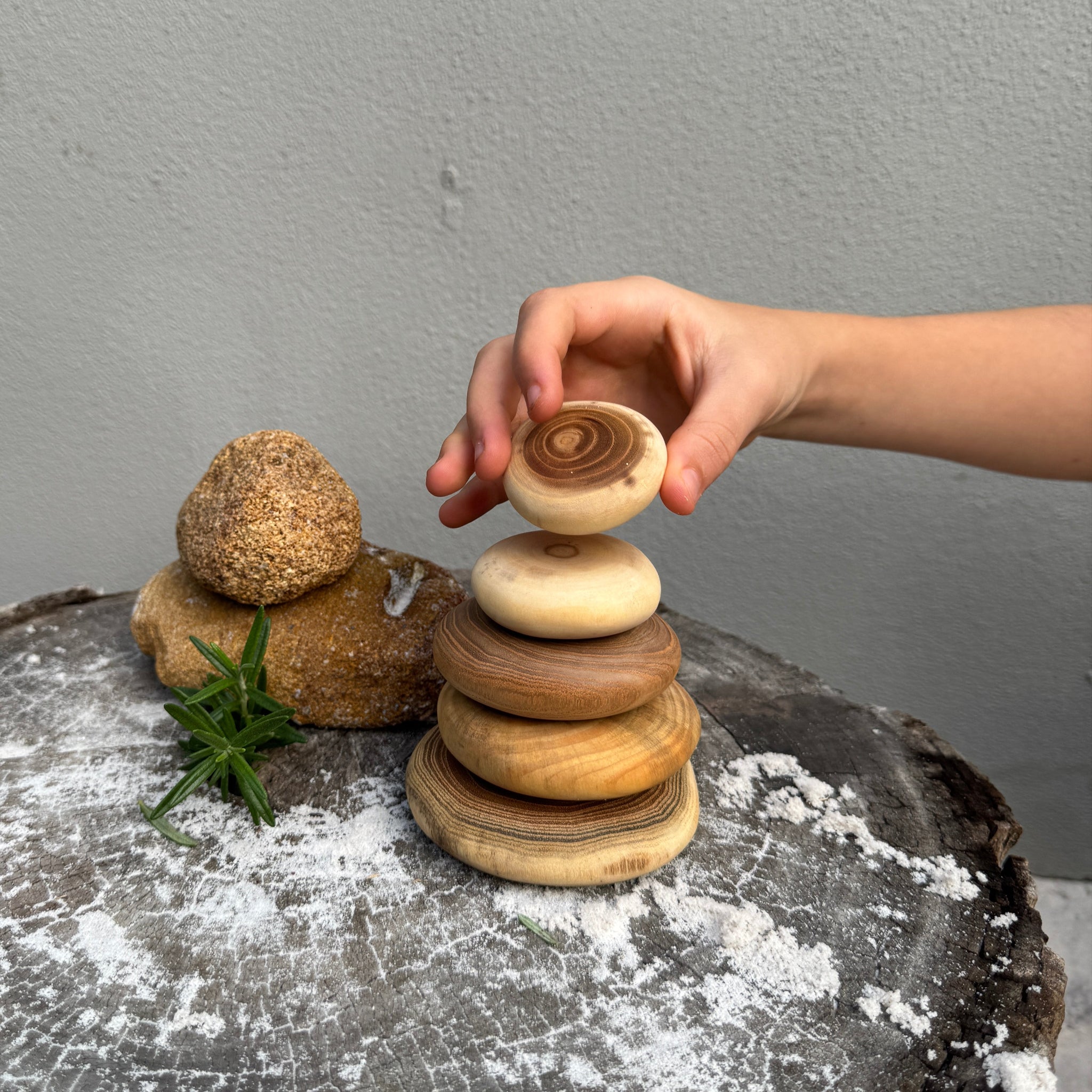 Stacking Wooden Pebbles