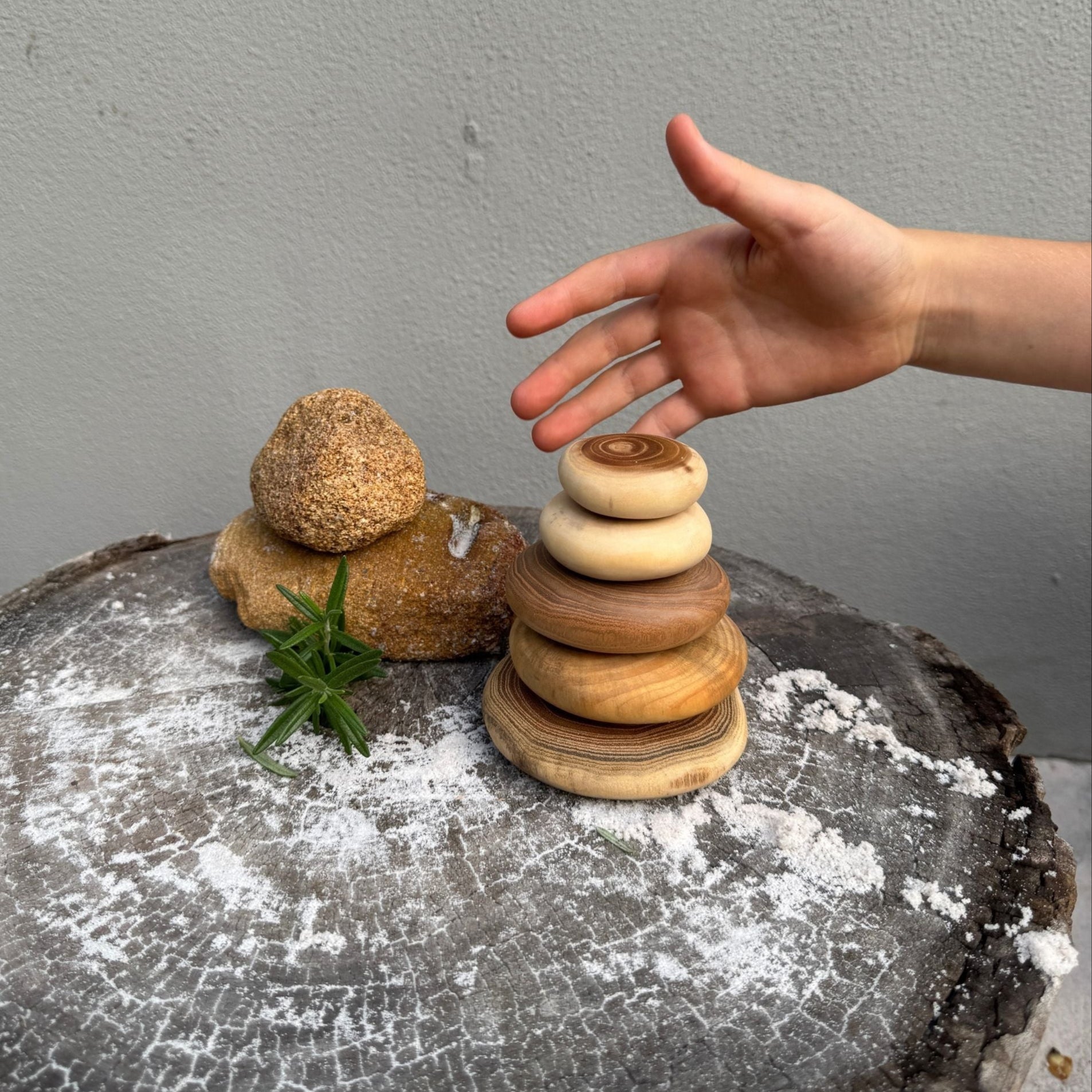 Stacking Wooden Pebbles